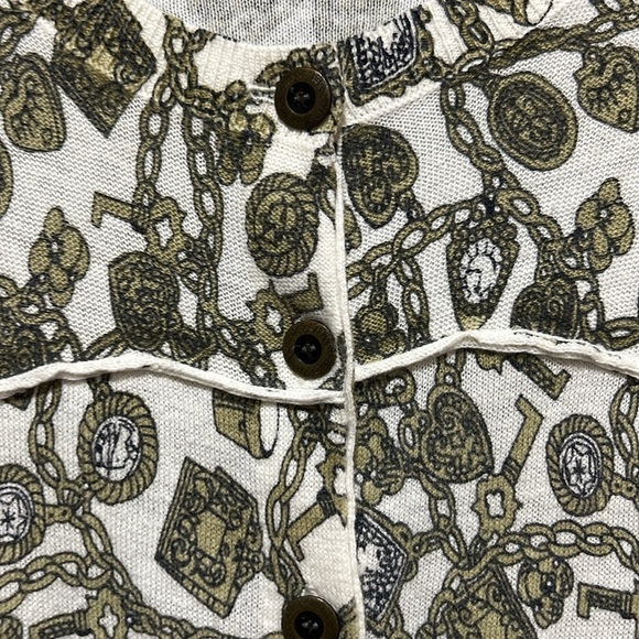 Anthropologie Charlie & Robin Cardigan XS Cashmere Blend Charmed Graphic Boho - Picture 4 of 8